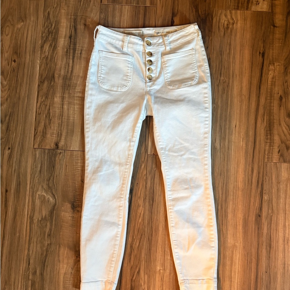 Anthropologie Pilcro  Stylish White High-Waisted Women Jeans